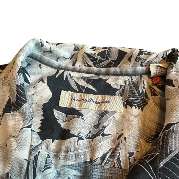 Tommy Bahama Silk Blend Button-Down Shirt Short Sleeve Grey White XXL 2XL Men's - Picture 6 of 11